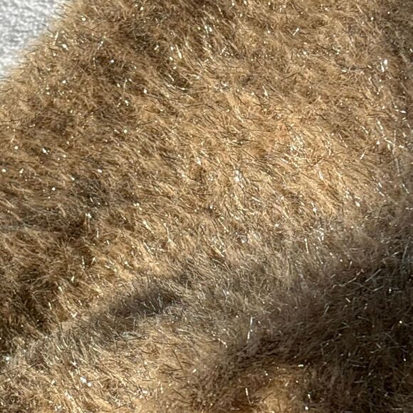 NWT WHBM white house black market champagne tinsel sweater holiday metallic fitM - Picture 7 of 11